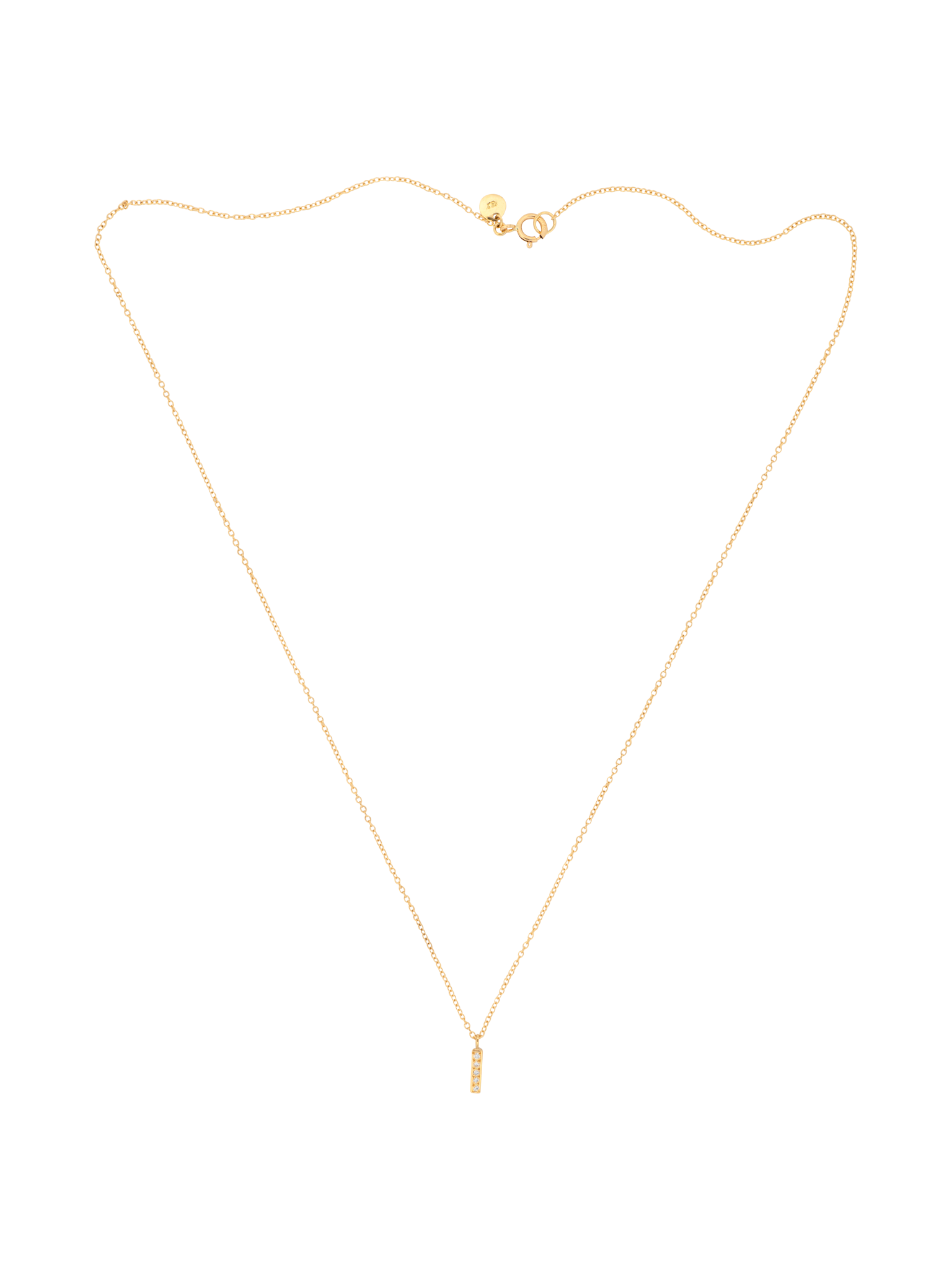 Small diamond bar necklace